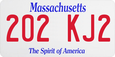 MA license plate 202KJ2