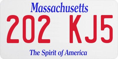 MA license plate 202KJ5