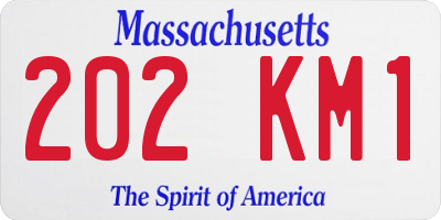 MA license plate 202KM1