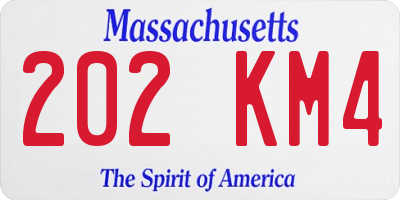 MA license plate 202KM4