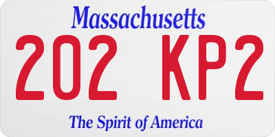 MA license plate 202KP2