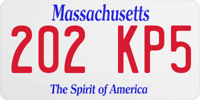 MA license plate 202KP5