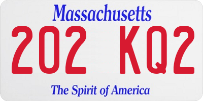 MA license plate 202KQ2