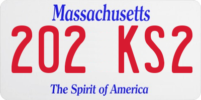 MA license plate 202KS2