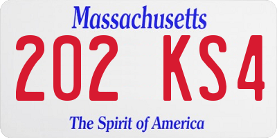 MA license plate 202KS4