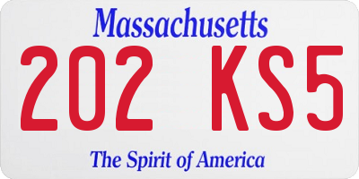 MA license plate 202KS5