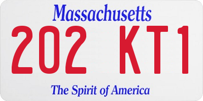 MA license plate 202KT1