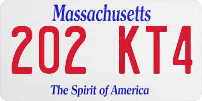 MA license plate 202KT4