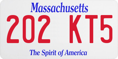 MA license plate 202KT5