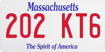 MA license plate 202KT6