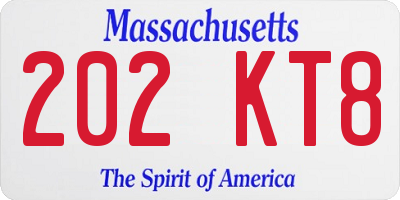 MA license plate 202KT8