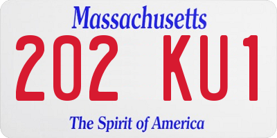 MA license plate 202KU1