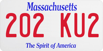 MA license plate 202KU2