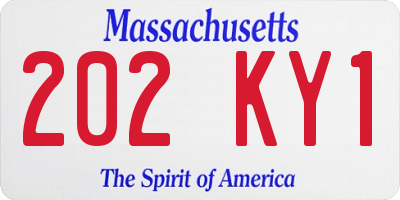 MA license plate 202KY1