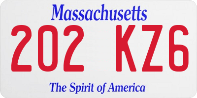 MA license plate 202KZ6