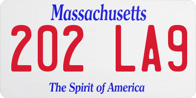 MA license plate 202LA9