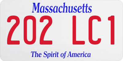 MA license plate 202LC1