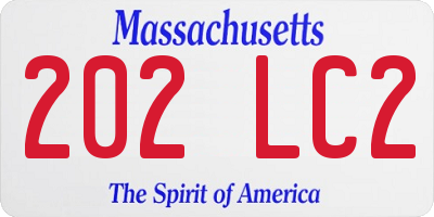 MA license plate 202LC2