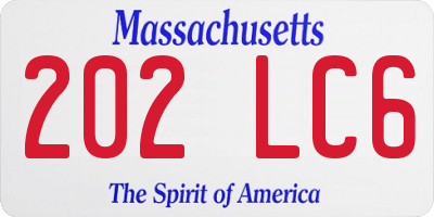MA license plate 202LC6