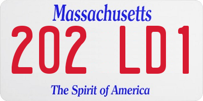 MA license plate 202LD1