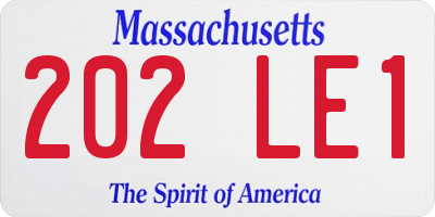 MA license plate 202LE1