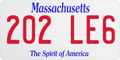 MA license plate 202LE6