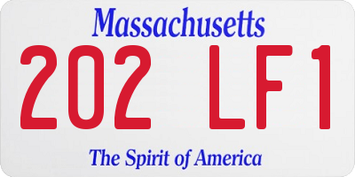MA license plate 202LF1