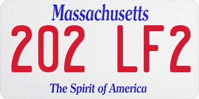 MA license plate 202LF2