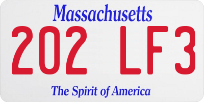 MA license plate 202LF3