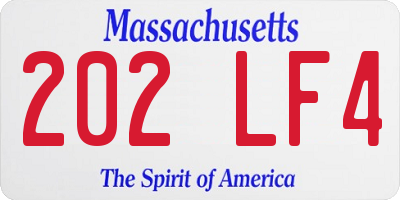 MA license plate 202LF4