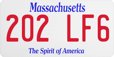 MA license plate 202LF6