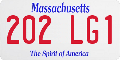 MA license plate 202LG1
