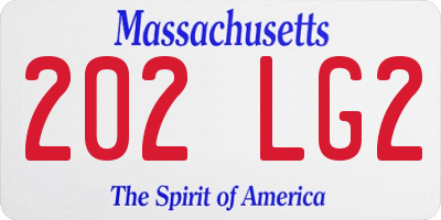 MA license plate 202LG2