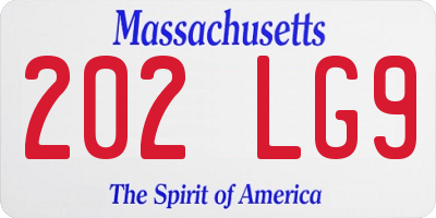 MA license plate 202LG9