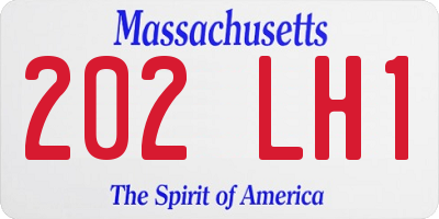 MA license plate 202LH1