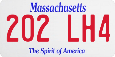 MA license plate 202LH4