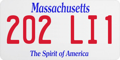 MA license plate 202LI1
