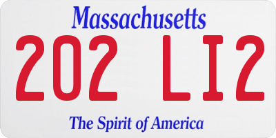 MA license plate 202LI2
