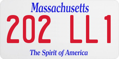 MA license plate 202LL1