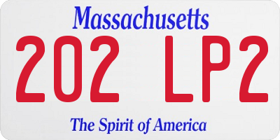 MA license plate 202LP2