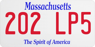 MA license plate 202LP5