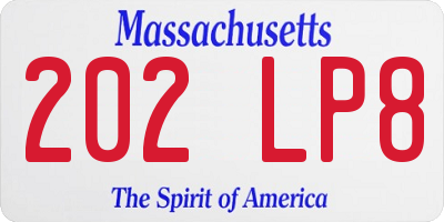 MA license plate 202LP8