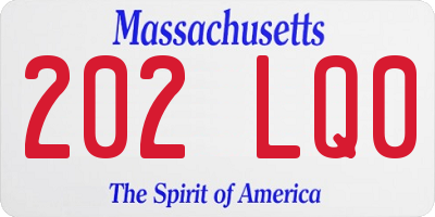 MA license plate 202LQ0