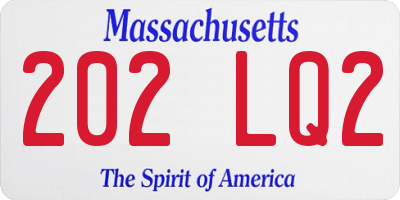 MA license plate 202LQ2