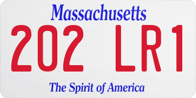 MA license plate 202LR1