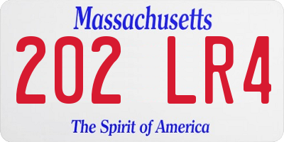 MA license plate 202LR4