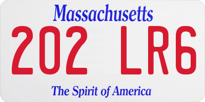MA license plate 202LR6