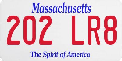 MA license plate 202LR8