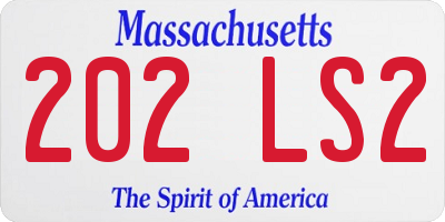 MA license plate 202LS2