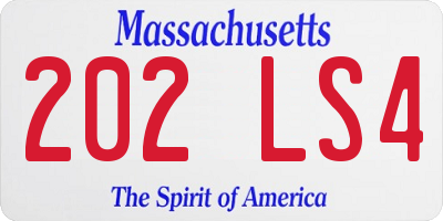 MA license plate 202LS4